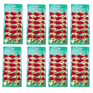 96 Mini Schleifen rot/gold Weihnachten Weihnachtsschleifen Schleife Christbaum 5cm